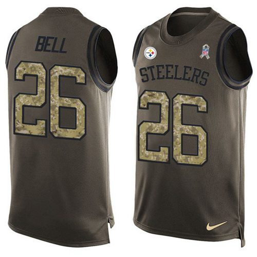 Nike Steelers #26 Le'Veon Bell Green Men's Stitched NFL Limited Salute To Service Tank Top Jersey - Click Image to Close